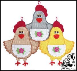 بافتنی و آموزش بافت دستگیره یا جاکبریتی مرغ - Chicken20knob20texture 04