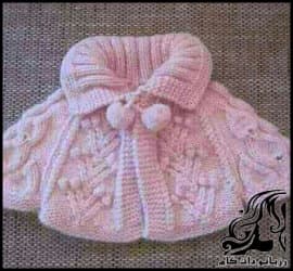 بافتنی و آموزش بافت شنل بچگانه از یقه - Childrens20cloak20from20the20collar20tutorial 01