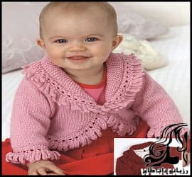 بافتنی و آموزش بافت ژاکت و کلاه بچگانه نیم کت - Childrens20jacket20and20hat20half20coat 01