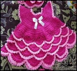 بافتنی و آموزش بافت پیراهن بچگانه قلاب بافی - Childrens20shirt20texture 01
