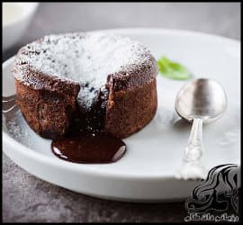 طرز تهیه دسر سوفله شکلاتی بدون فر - Chocolate20soufflC3A9 03