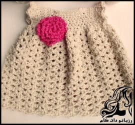 بافتنی و آموزش بافت یک سارافون دخترانه شیک و جذاب - Crochet20Baby20Girl20Dress20tutorial 01