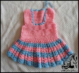 بافتنی و آموزش بافت سارافون دخترانه قلاب بافی - Crochet20sundress20texture 01