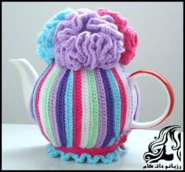 بافتنی و آموزش بافت کاور قوری - Crochet20tea20cosy20tutorial 10