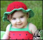 آموزش بافت دو مدل کلاه هندوانه مخصوص شب یلدا - Crocheted20hats20shaped20watermelon 09