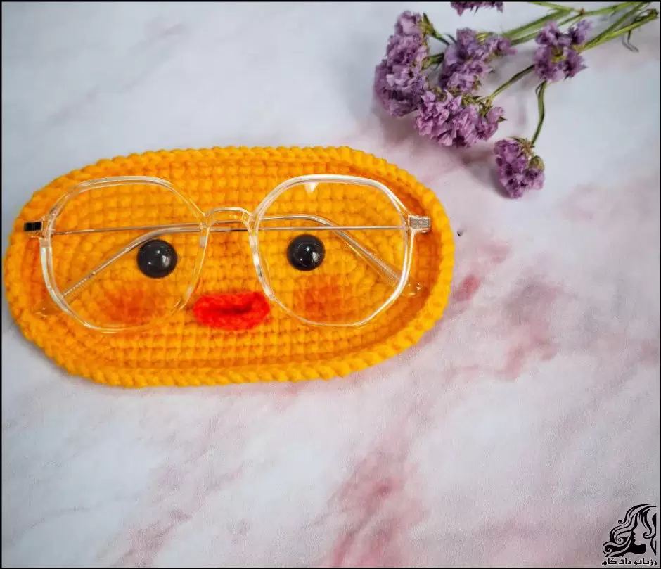 آموزش بافت جا عینکی قلاب بافی شیک و کاربردی برای میز