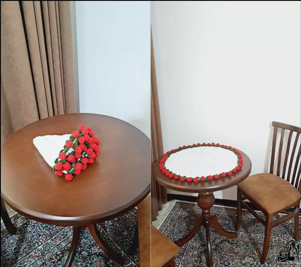 آموزش بافت شال مبل گل دسته ای شیک و مدرن با قلاب