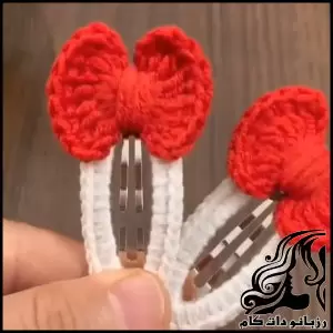 آموزش بافت گیره پاپیونی با قلاب و کاموا - DIY20Knitted20Hair20Bow20Tutorial20for20Beginners 01