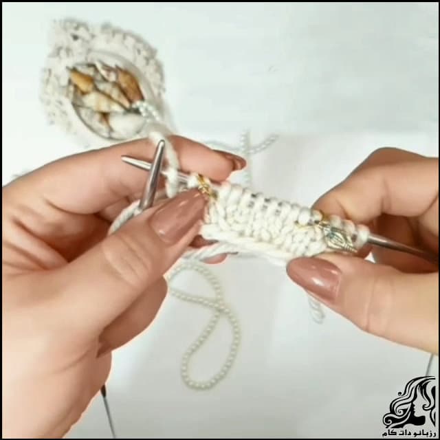 بافتنی و آموزش تکنیک دومیل بافی (اضافه کردن دانه بدون ایجاد سوراخ)