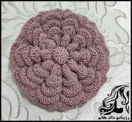 بافتنی و آموزش بافت کلاه دومیل پرتقالی - Dumail20hat20orange20model20knitted20tutorial 01