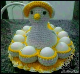 بافتنی و آموزش بافت سبد تخم مرغ به شکل مرغ - Egg20basket20texture 01