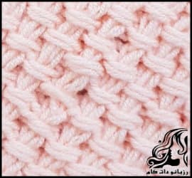 بافتنی و آموزش بافت مدل حصیری برجسته با دو میل - Embossed20wick20pattern20texture20training 01