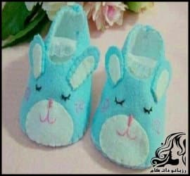 آموزش دوخت پاپوش نمدی زیبای نوزادی - Felt20Beautiful20baby20shoes 16