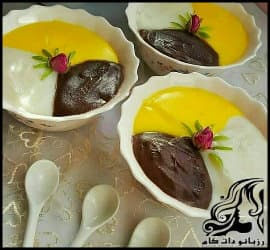 آموزش آشپزی و طرز تهیه فرنی سه رنگ یک دسر خوشمزه - Fereni203Rang 03