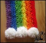 بافتنی و آموزش تصویری بافت شال رنگین کمان با دست به همراه فیلم - Finger20Knitted20Rainbow20Scarf 20