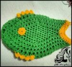 بافتنی و آموزش بافت لیف حمام به شکل ماهی - Fish20Leaf20weaving20hook 01