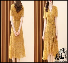 رسم الگو خیاطی لباس زنانه با پارچه ابریشمی - Floral20chiffon20dress20Pattern 13