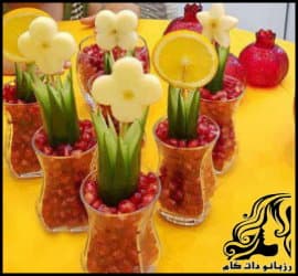 آموزش میوه آرایی خیار و انار و سیب برای شب یلدا - Fruit20decoration20Yalda20night 01