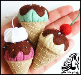 آموزش ساخت آویز بستنی نمدی - Fruit20ice20pendant 11