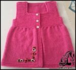 بافتنی و آموزش بافت جلیقه دخترانه جلوباز - Girl20vest20dress 01