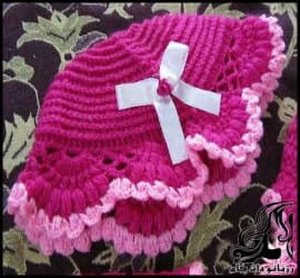 بافتنی و آموزش بافت کلاه بچه گانه زیبا - Girls20hat20set20tutorial 01