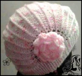 بافتنی و آموزش بافت کلاه صدفی دخترانه دومیل - Girls20oyster20hat 12