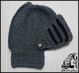 بافتنی و آموزش بافت کلاه خود گلادیوتوری - Gladiator20hat20knitted20tutorial 03