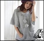 بافتنی و آموزش بافت پلیور طوسی زنانه - Gray20sweater20texture20tutorial 01