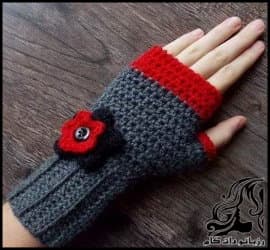 چگونه یک دستکش بند انگشتی ساده ببافیم؟ - Hand20made20woolen20gloves20tutorial 01