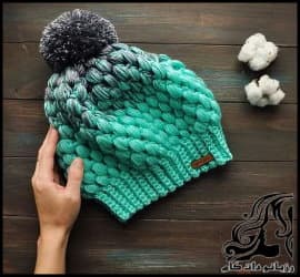 آموزش بافت کلاه پفی به همراه فیلم و نقشه بافت - Hook20weaving20Puff20hat 06