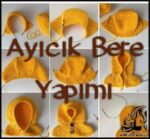 بافتنی و آموزش بافت کلاه بچگانه دومیل مدل خرسی - Knitted20bear20baby20hat 10