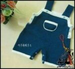 بافتنی و آموزش بافت شورتک پیش بندی سرمه ای - Knitted20crimson20apron20shorts 01