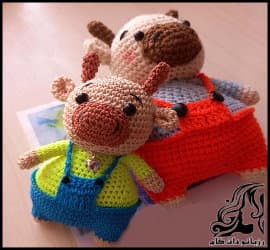 عروسک بافی و آموزش بافت عروسک گاو به همراه فیلم - Knitted20doll20cow 01