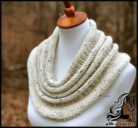 بافتنی و آموزش بافت شال رینگی فانتزی - Knitted20fancy20ring20scarf 03