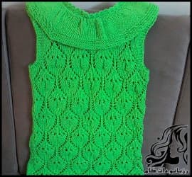 بافتنی و آموزش بافت تونیک سبز دخترانه - Knitted20green20tonic20for20girls 01