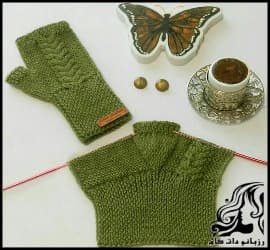 بافتنی و آموزش بافت ساق دست به صورت تصویری - Knitted20leggings 06