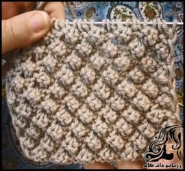بافتنی و آموزش بافت پترن نخودی دومیل به همراه فیلم - Knitted20pea20pattern 02
