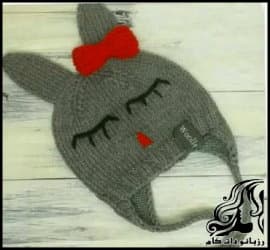 بافتنی و آموزش بافت کلاه مدل خرگوش خواب آلو نوزادی - Knitted20plum20hat20rabbit20hat 01