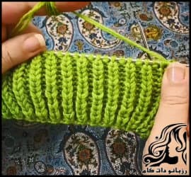 بافتنی و آموزش فارسی یک مدل کشباف پفی - Knitted20puff20knit20model 01