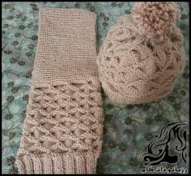 بافتنی و آموزش بافت کلاه دومیل مدل لوزی - Knitted20rhombus20hat 01