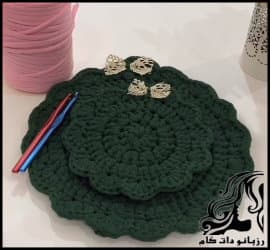 تریکو بافی و آموزش بافت زیر بشقابی جذاب - Knitted20saucer 01