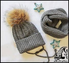 بافتنی و آموزش بافت یک کلاه ساده دومیل ولی زیبا - Knitted20simple20hat20two20rods20tutorial 01