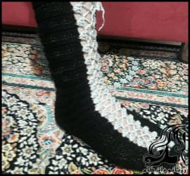 بافتنی و آموزش بافت جوراب ساق بلند زنانه - Knitted20stockings 01