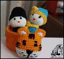 بافتنی و آموزش بافت ظرف هفت سین ببر - Knitted20tiger20dish 01