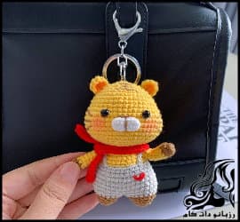 بافتنی و آموزش بافت آویز عروسک ببر - Knitted20tiger20pendant20tutorial 02