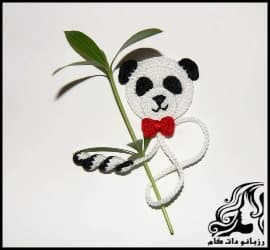 بافتنی و آموزش بافت نشانه گذار کتاب به شکل خرس - Knitting20Bookmark20Bear20tutorial 06
