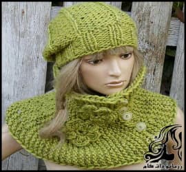 بافتنی و آموزش بافت ست شال و کلاه شیک و زیبای دخترانه - Knitting20Shawl20and20hat20set20tutorial 01