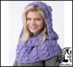 بافتنی و آموزش بافت کلاه دخترانه شال دار - Knitting20girls20hats20shawls 03