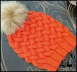 بافتنی و آموزش بافت کلاه زیبا با پیچ حصیری - Knitting20hat20weaving20straw20twist20tutorial 01