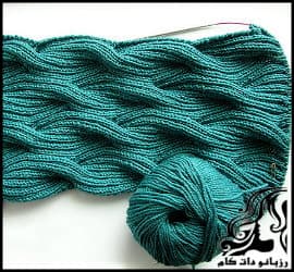 بافتنی و آموزش بافت شال گردن پیچ موجی - Knitting20screw20neck20scarf20tutorial 01